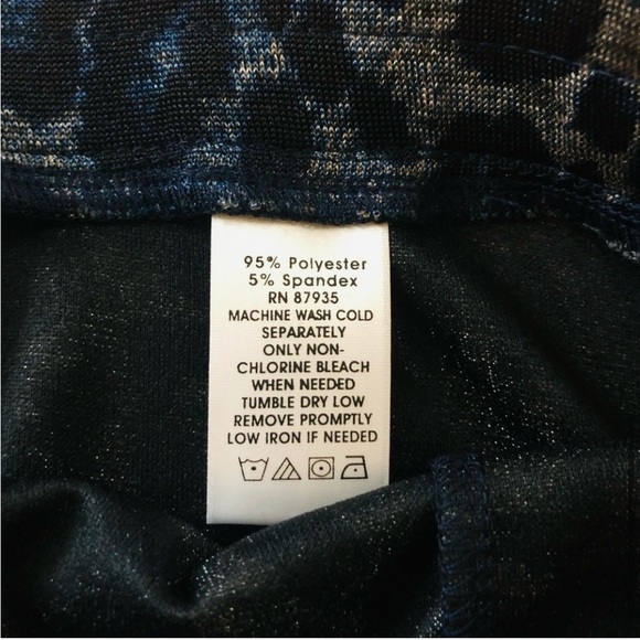 Stunning!SimontonSays•XL•Blue Leopard•Animal Print•Skirt•Pull On Metallic Thread - Picture 5 of 10